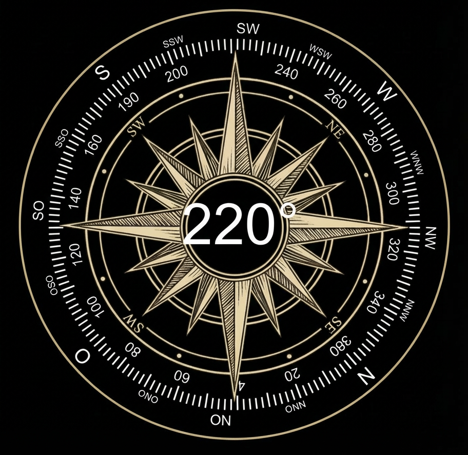 Kompass - Blickrichtung Südwest